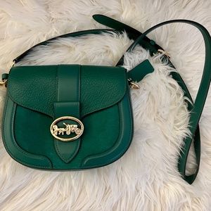 Gold/Green COACH Georgie Saddle Bag